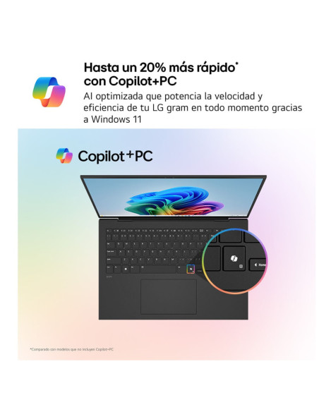 LG Gram 15Z80T-G.AS58B ordenador portatil Copilot+ PC AMD Ryzen AI 5 340 Portátil 38,1 cm (15") Full HD 16 GB LPDDR5-SDRAM 1 TB 