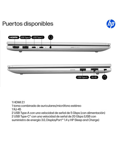HP ProBook 4 G1i AI Wolf Pro Security Edition Intel Core Ultra 7 255U Portátil 35,6 cm (14") WUXGA 16 GB DDR5-SDRAM 512 GB SSD W