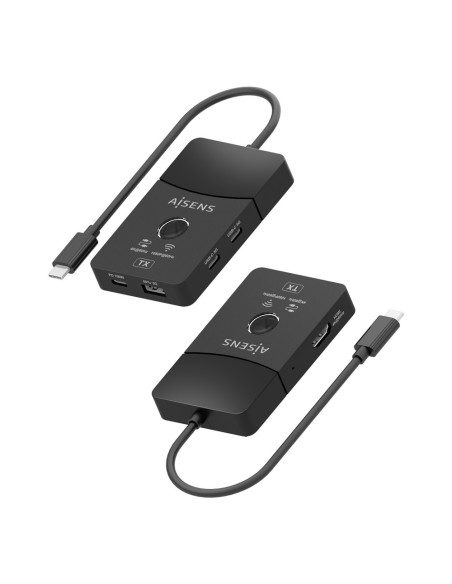 AISENS Docking USB-C a HDMI 1080P@60Hz (Inalámbrico) 30M, 1xHDMI 4K60HZ (Cable) 2xUSB-C 1xUSB-A 1xUSB-C PD 100W, Negro