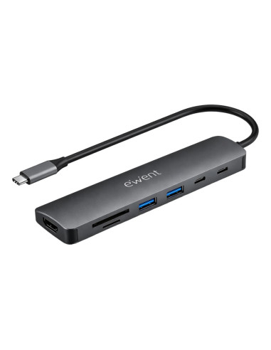 Ewent EW1152 base para portátil y replicador de puertos Alámbrico USB 3.2 Gen 1 (3.1 Gen 1) Type-C Gris