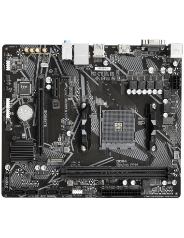 GIGABYTE Placa base A520M K V2 - Compatible con CPUs AMD Ryzen serie 5000 AM4, hasta 5100MHz DDR4 (OC), PCIe Gen3 x4 M.2, LAN Gb