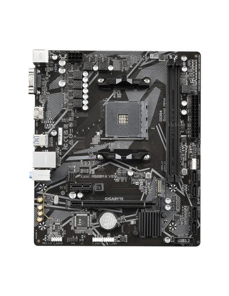 GIGABYTE Placa base A520M K V2 - Compatible con CPUs AMD Ryzen serie 5000 AM4, hasta 5100MHz DDR4 (OC), PCIe Gen3 x4 M.2, LAN Gb