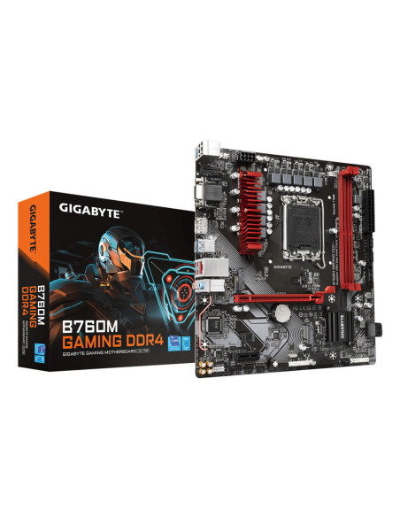 GIGABYTE B760M GAMING DDR4 Placa base - Soporta CPUs Intel Core de 14ª generación, VRM digital de 6+2+1 fases, hasta 5333MHz DDR