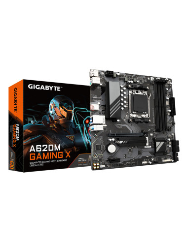 GIGABYTE A620M GAMING X Placa base - Soporta CPUs AMD Ryzen 8000, VRM digital de 8+2+1 fases, hasta 8000MHz DDR5 (OC), 1xPCIe 4.