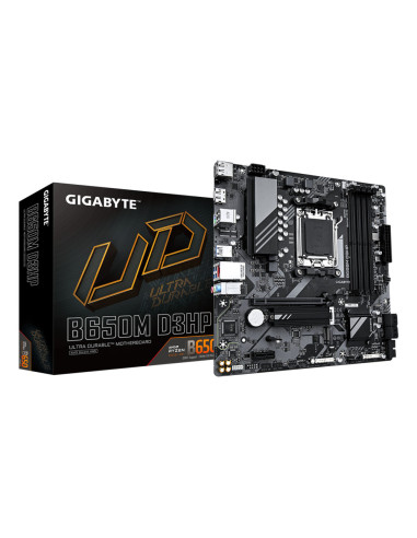 GIGABYTE B650M D3HP Placa base - AMD Ryzen serie 9000, VRM de 5+2+2 fases, hasta 7600 MHz DDR5 (OC), 2xPCIe 4.0 M.2, LAN 2,5 GbE