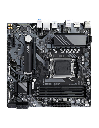 GIGABYTE B650M D3HP Placa base - AMD Ryzen serie 9000, VRM de 5+2+2 fases, hasta 7600 MHz DDR5 (OC), 2xPCIe 4.0 M.2, LAN 2,5 GbE
