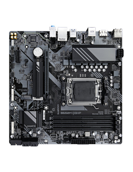 GIGABYTE B650M D3HP Placa base - AMD Ryzen serie 9000, VRM de 5+2+2 fases, hasta 7600 MHz DDR5 (OC), 2xPCIe 4.0 M.2, LAN 2,5 GbE