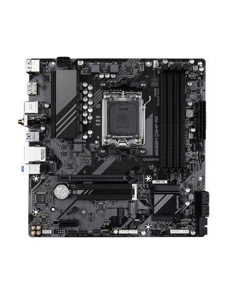 GIGABYTE B650M D3HP AX Placa base - AMD Ryzen serie 9000, VRM de 5+2+2 fases, hasta 8000 MHz DDR5 (OC), 2xPCIe 4.0 M.2, WIFI 6E,