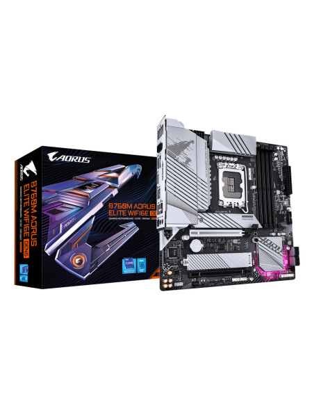 GIGABYTE B760M AORUS ELITE WIFI6E GEN5 Placa Base – Compatible con procesadores Intel Core 14ª generación, VRM digital de 12+1+1