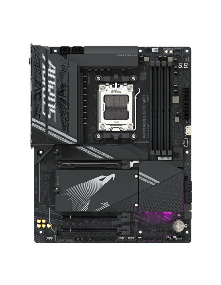GIGABYTE X870 AORUS ELITE WIFI7 Placa Base - Compatible con CPUs AMD Ryzen 9000, 16+2+2 fases VRM, hasta 8000MHz DDR5 (OC), 3xPC