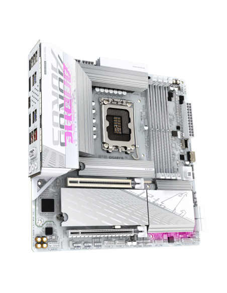 GIGABYTE B860M AORUS ELITE WF6E ICE Placa base - CPUs Intel Core Ultra, VRM de 12+1+2+1 fases, hasta 9200MHz DDR5, 1xPCIe 5.0 + 
