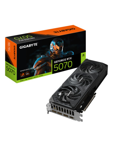 GIGABYTE GeForce RTX 5070 WINDFORCE OC SFF 12G Tarjeta Gráfica - 12GB GDDR7, 192 bits, PCI-E 5.0, 2542 MHz Core Clock, 3 x DP 2.