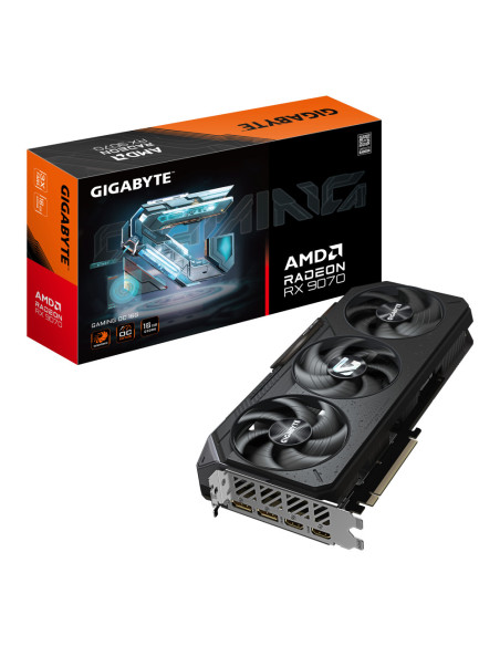 GIGABYTE Radeon RX 9070 GAMING OC 16G Tarjeta Gráfica - 16GB GDDR6, 256 bits, PCI-E 5.0, 2700 MHz Frecuencia Base, 2 x DisplayPo