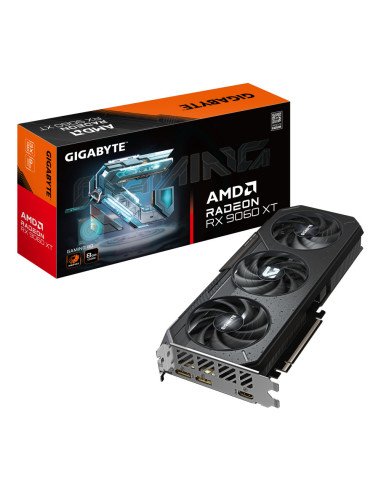 GIGABYTE Radeon RX 9060 XT GAMING 8G Tarjeta Gráfica - 8GB GDDR6, 128bit, PCI-E 5.0, 3130 MHz Frecuencia del núcleo, 2 x Display