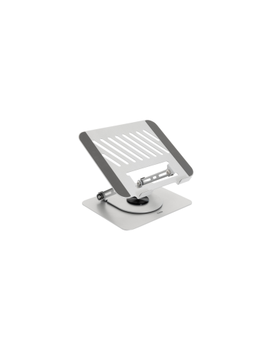 TooQ Soporte Elevador con rotación 360° y ajustable, para dispositivos de 11”-17”, Color Plata