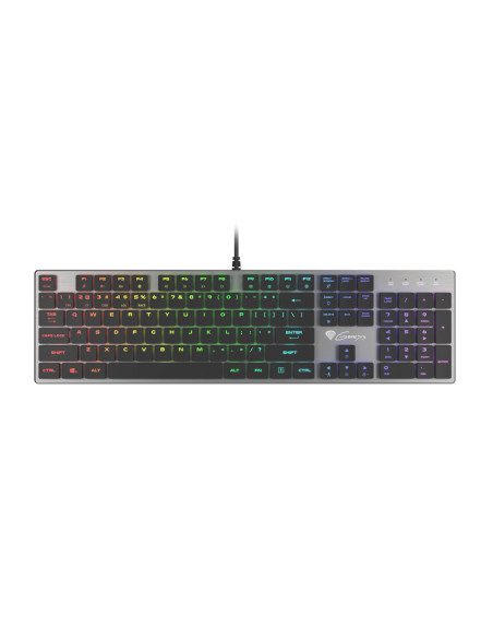 GENESIS Thor 420 RGB teclado Juego USB QWERTY Internacional de EE.UU. Plata