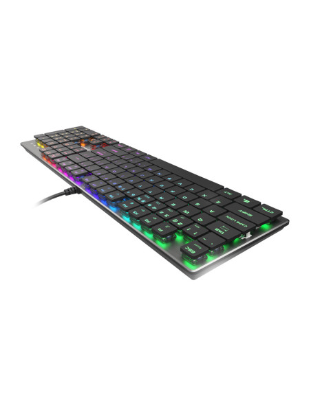 GENESIS Thor 420 RGB teclado Juego USB QWERTY Internacional de EE.UU. Plata
