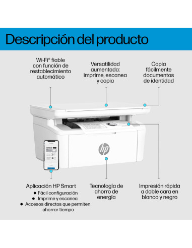 HP LaserJet M140w Inalámbrico Multifunction Blanco y negro Impresora, Fotocopiadora, escáner