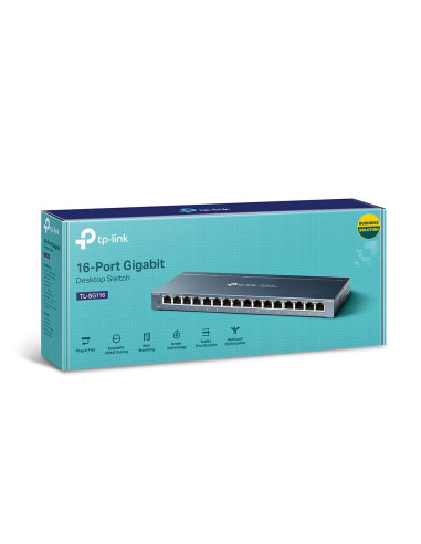 TP-Link TL-SG116 No administrado Gigabit Ethernet (10/100/1000) Negro