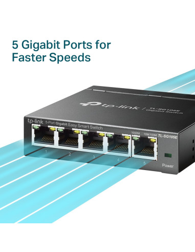 TP-Link TL-SG105E Gestionado L2 Gigabit Ethernet (10/100/1000) Negro