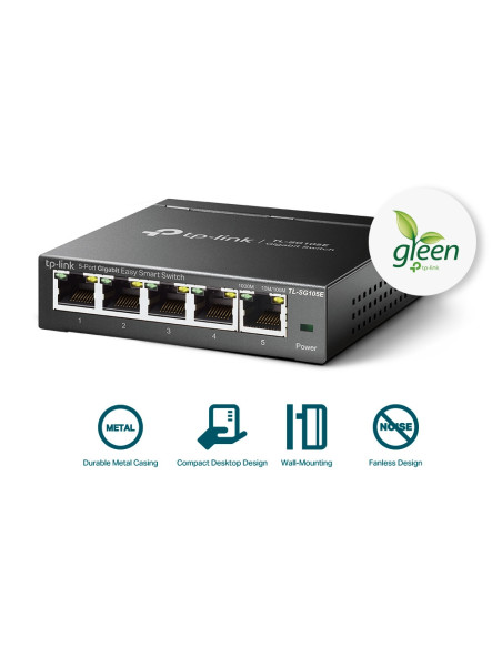TP-Link TL-SG105E Gestionado L2 Gigabit Ethernet (10/100/1000) Negro