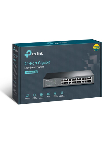 TP-Link TL-SG1024DE Gestionado L2 Gigabit Ethernet (10/100/1000) 1U Negro