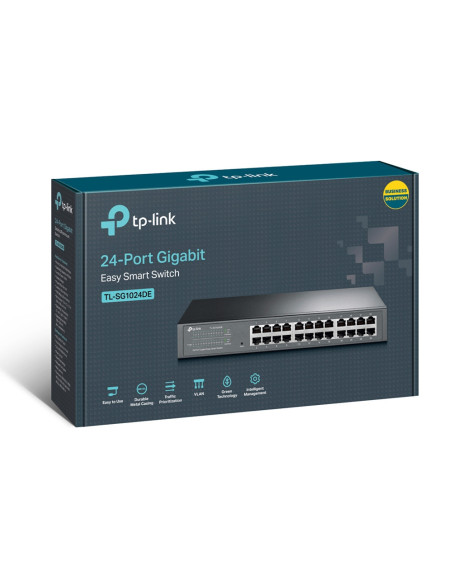 TP-Link TL-SG1024DE Gestionado L2 Gigabit Ethernet (10/100/1000) 1U Negro
