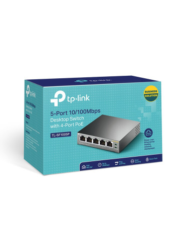 TP-Link TL-SF1005P No administrado Fast Ethernet (10/100) Energía sobre Ethernet (PoE) Negro