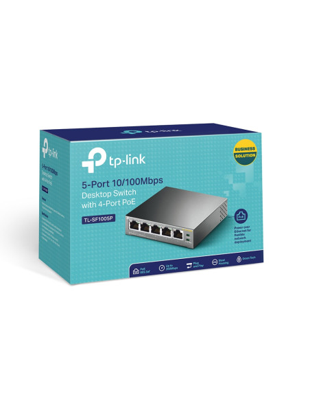 TP-Link TL-SF1005P No administrado Fast Ethernet (10/100) Energía sobre Ethernet (PoE) Negro