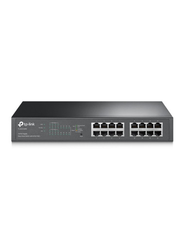 TP-Link TL-SG1016PE Gestionado L2 Gigabit Ethernet (10/100/1000) Energía sobre Ethernet (PoE) 1U Negro