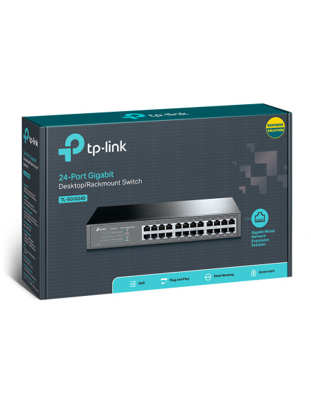 TP-Link TL-SG1024D No administrado Gigabit Ethernet (10/100/1000) Gris
