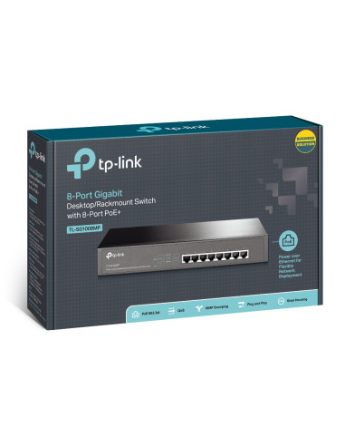 TP-Link TL-SG1008MP switch No administrado Gigabit Ethernet (10/100/1000) Energía sobre Ethernet (PoE) Negro