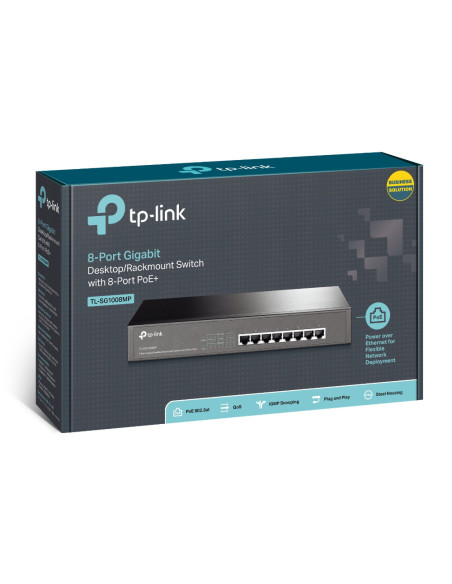 TP-Link TL-SG1008MP switch No administrado Gigabit Ethernet (10/100/1000) Energía sobre Ethernet (PoE) Negro