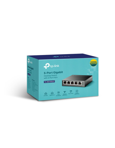 TP-Link TL-SG1005LP switch No administrado Gigabit Ethernet (10/100/1000) Energía sobre Ethernet (PoE) Negro