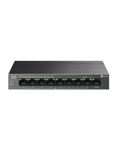 TP-Link LiteWave LS109P switch No administrado Fast Ethernet (10/100) Energía sobre Ethernet (PoE) Negro