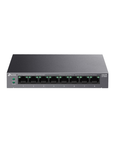 TP-Link LiteWave LS108GP switch No administrado Gigabit Ethernet (10/100/1000) Energía sobre Ethernet (PoE) Negro