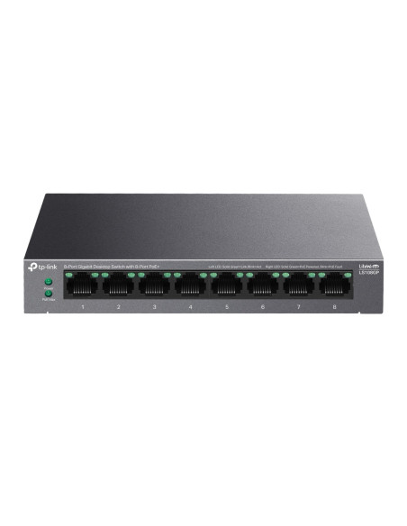 TP-Link LiteWave LS108GP switch No administrado Gigabit Ethernet (10/100/1000) Energía sobre Ethernet (PoE) Negro
