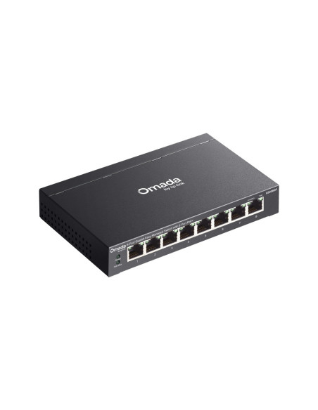 TP-Link Omada ES208GP switch Gestionado L2 Gigabit Ethernet (10/100/1000) Energía sobre Ethernet (PoE) DIN rail Negro