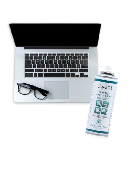 Ewent EW5613 kit de limpieza para computadora Impresora, Portátil, Escáner, PC Espray para limpieza de equipos 200 ml