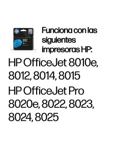 HP Cartucho de tinta Original 912 cian 2