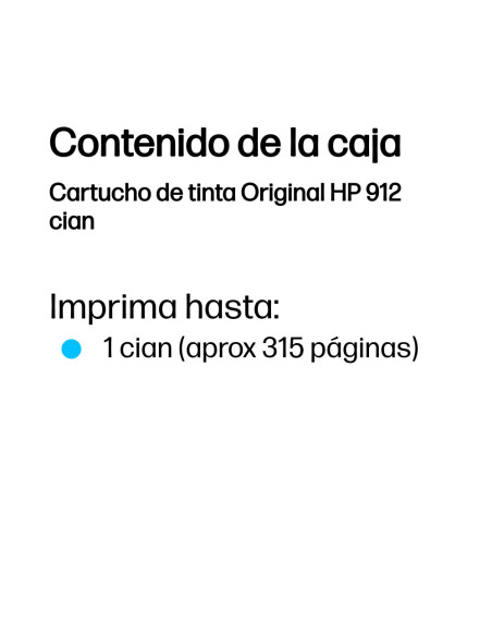HP Cartucho de tinta Original 912 cian