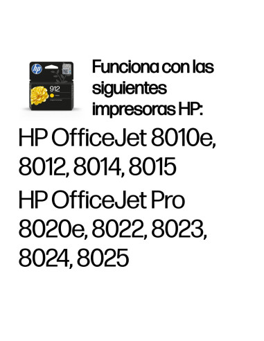 HP Cartucho de tinta Original 912 amarillo