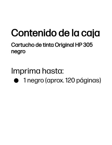 HP Cartucho de tinta Original 305 negro