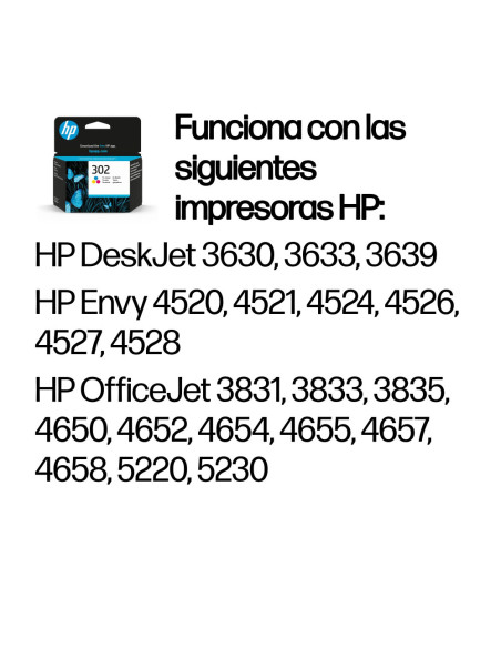 HP Cartucho de tinta original 302 tricolor