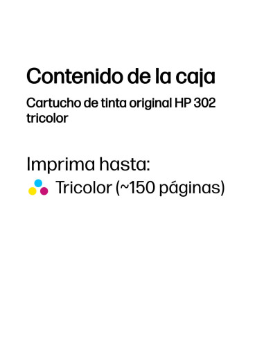 HP Cartucho de tinta original 302 tricolor