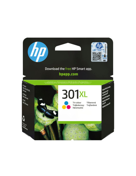 HP Cartucho de tinta original 301XL de alta capacidad Tri-color