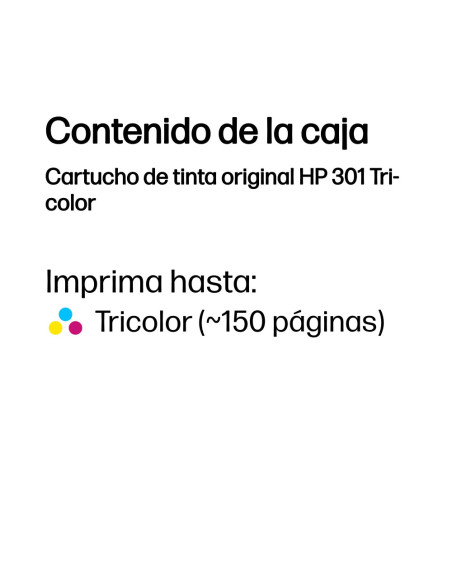 HP Cartucho de tinta original 301 Tri-color