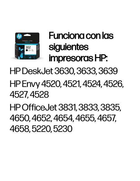 HP Cartucho de tinta original 302 negro