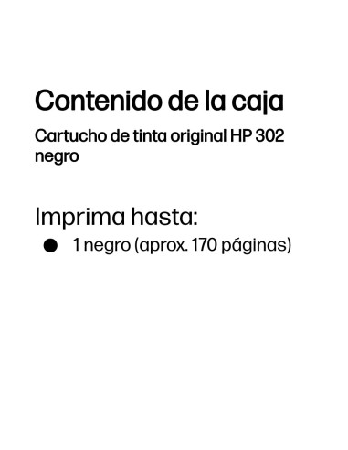 HP Cartucho de tinta original 302 negro