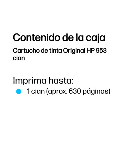 HP Cartucho de tinta Original 953 cian